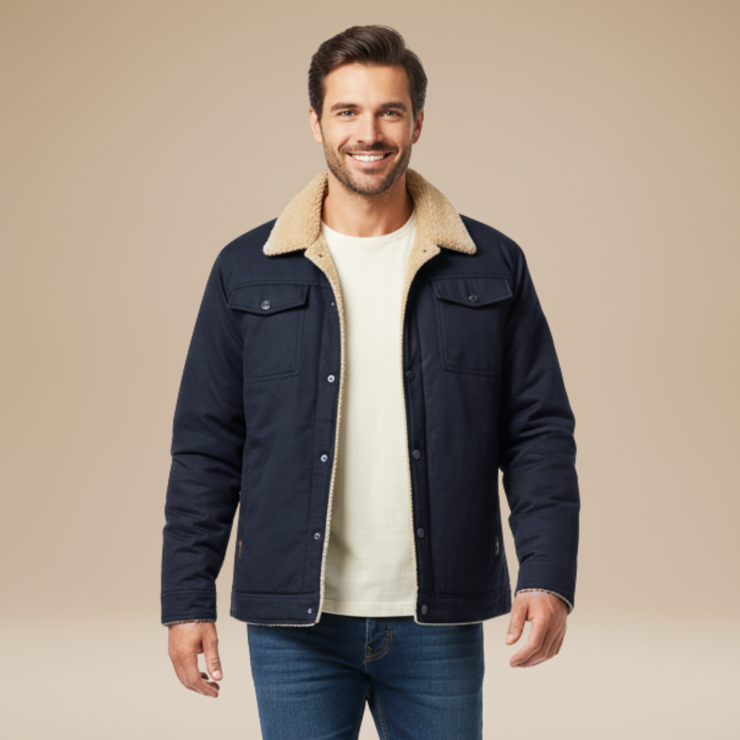 Emiliano | Giacca Uomo Foderata con Colletto in Pelliccia