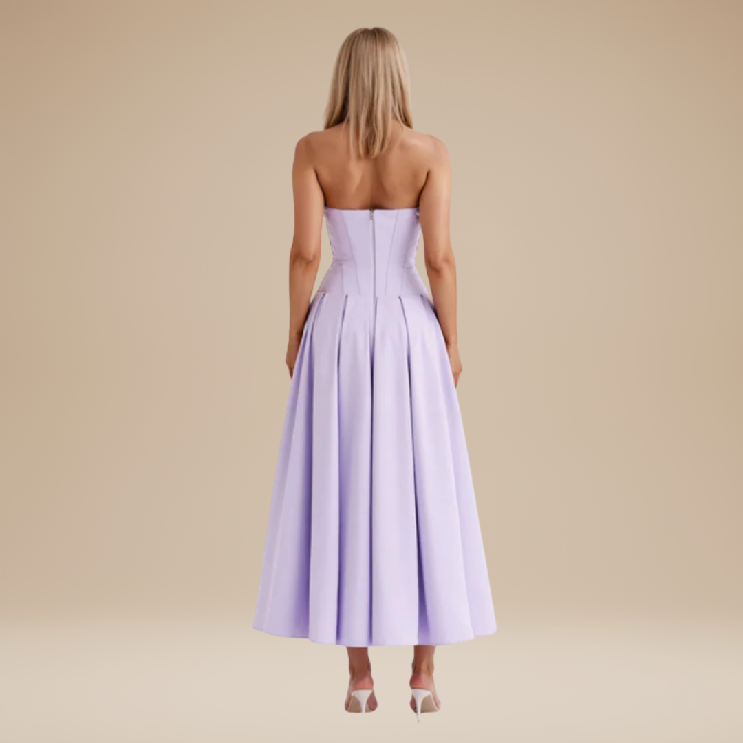 Rebecca | Midi Dress with Corset and Flared Skirt
