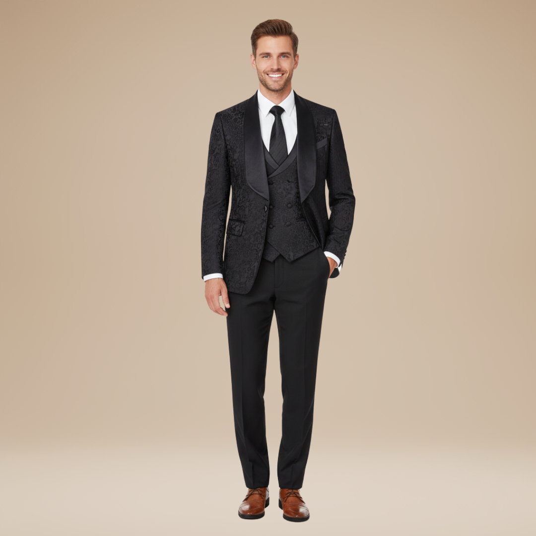 Dante | Abito Uomo 3 Pezzi con Dettagli Floreali