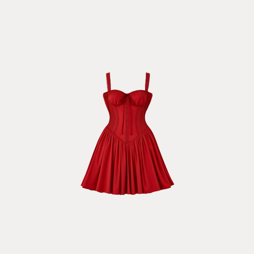 Ludovica | Abito Mini con Corsetto e Pizzo