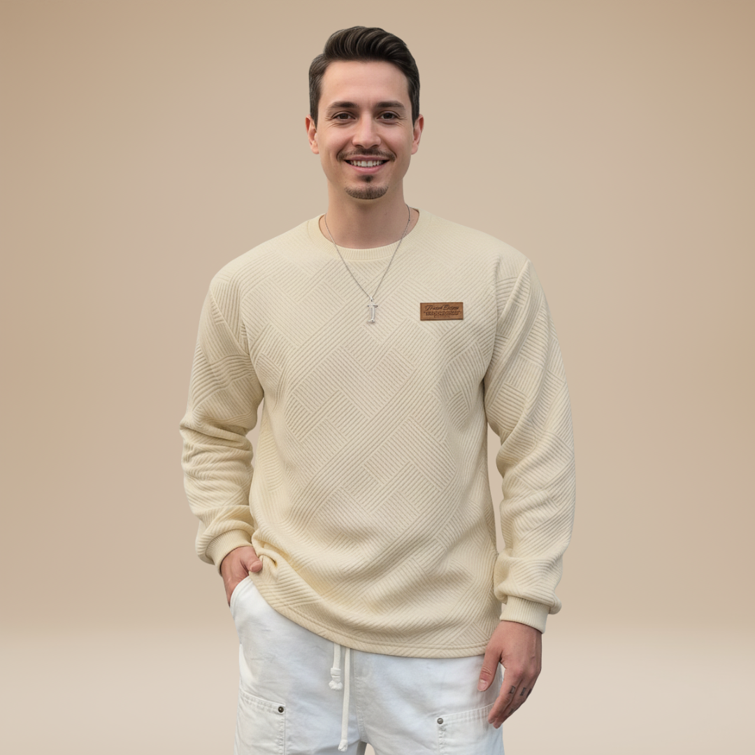 Umberto | Felpa Uomo con Motivo Geometrico Raffinato