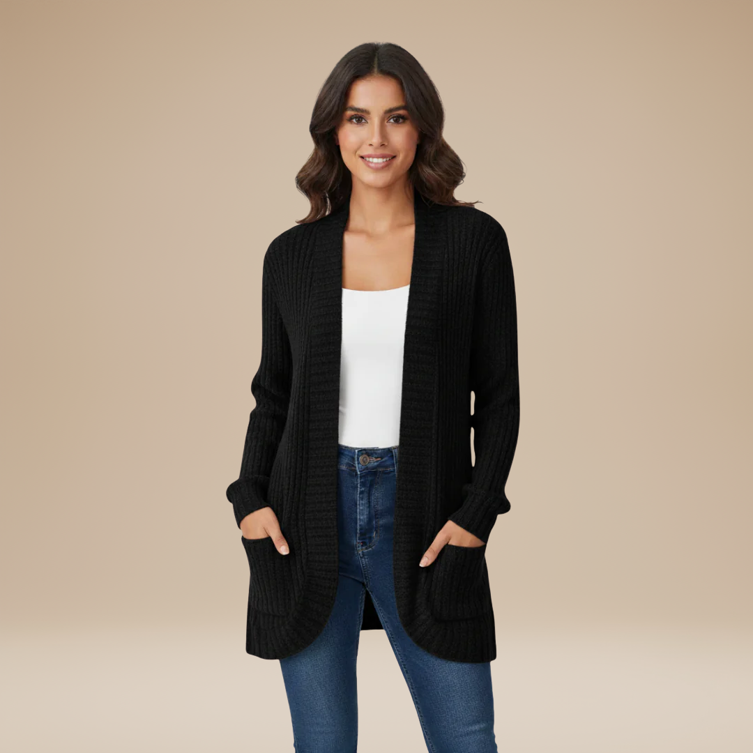 Cecilia | Cardigan Donna a Coste con Tasche
