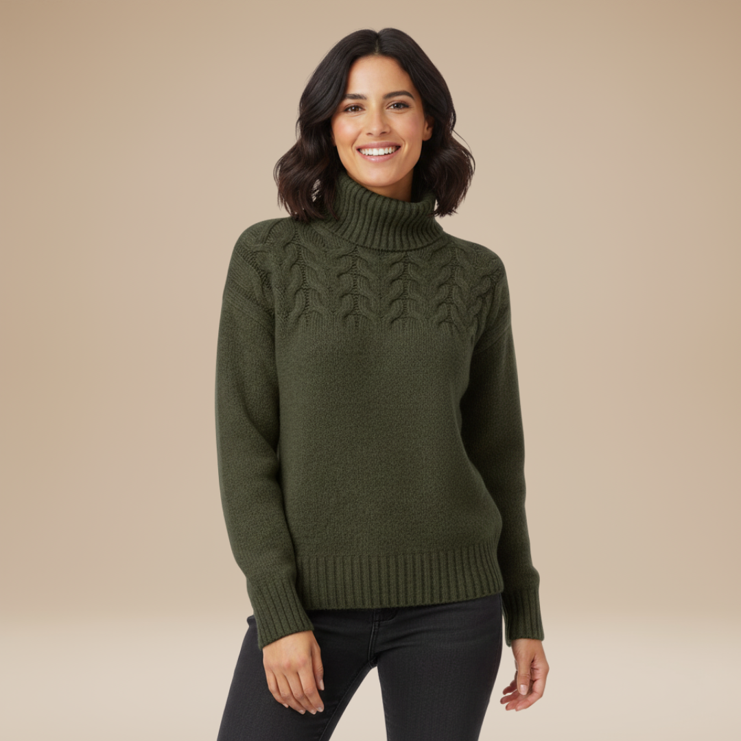 Luciana | Braided Turtleneck Sweater