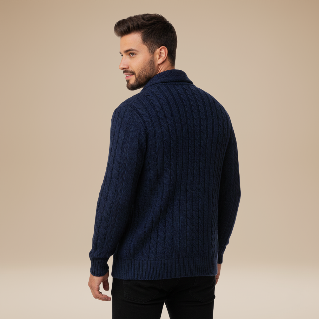 Simone | Cardigan Uomo con Collo Sciallato Classico