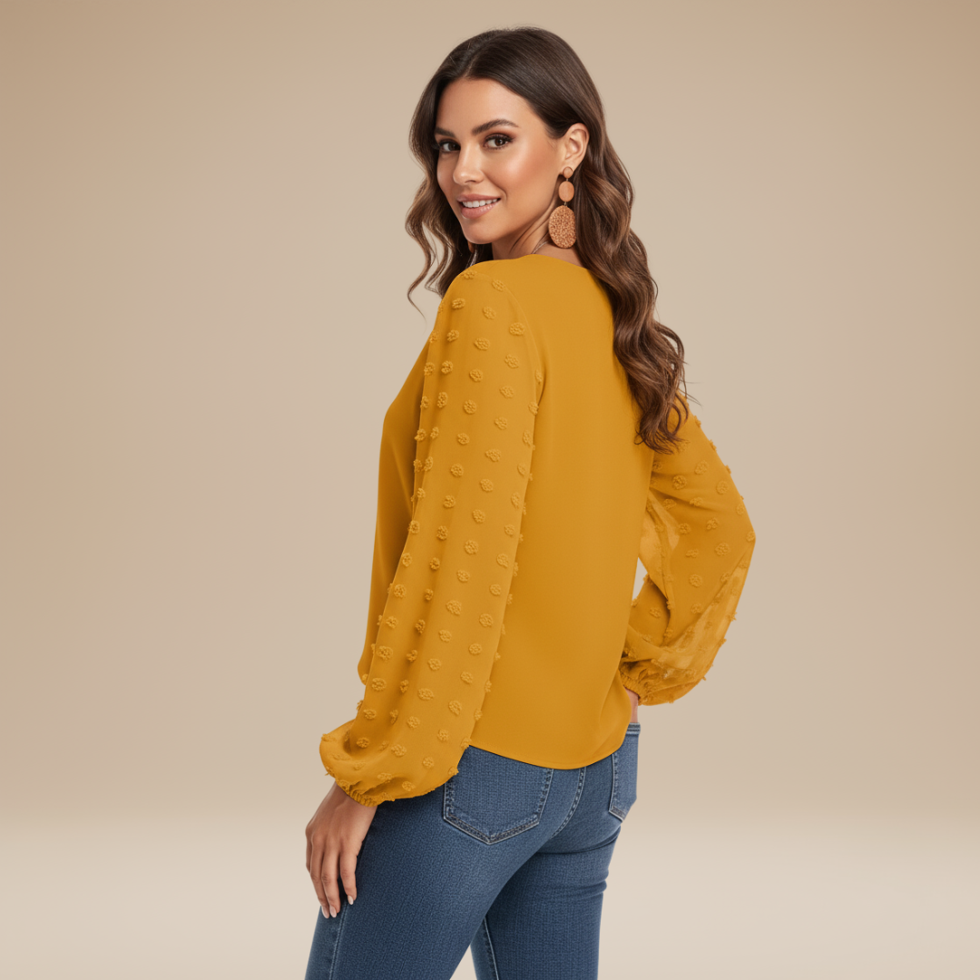 Rosalia | Blusa Donna con Maniche Testurizzate Elegante