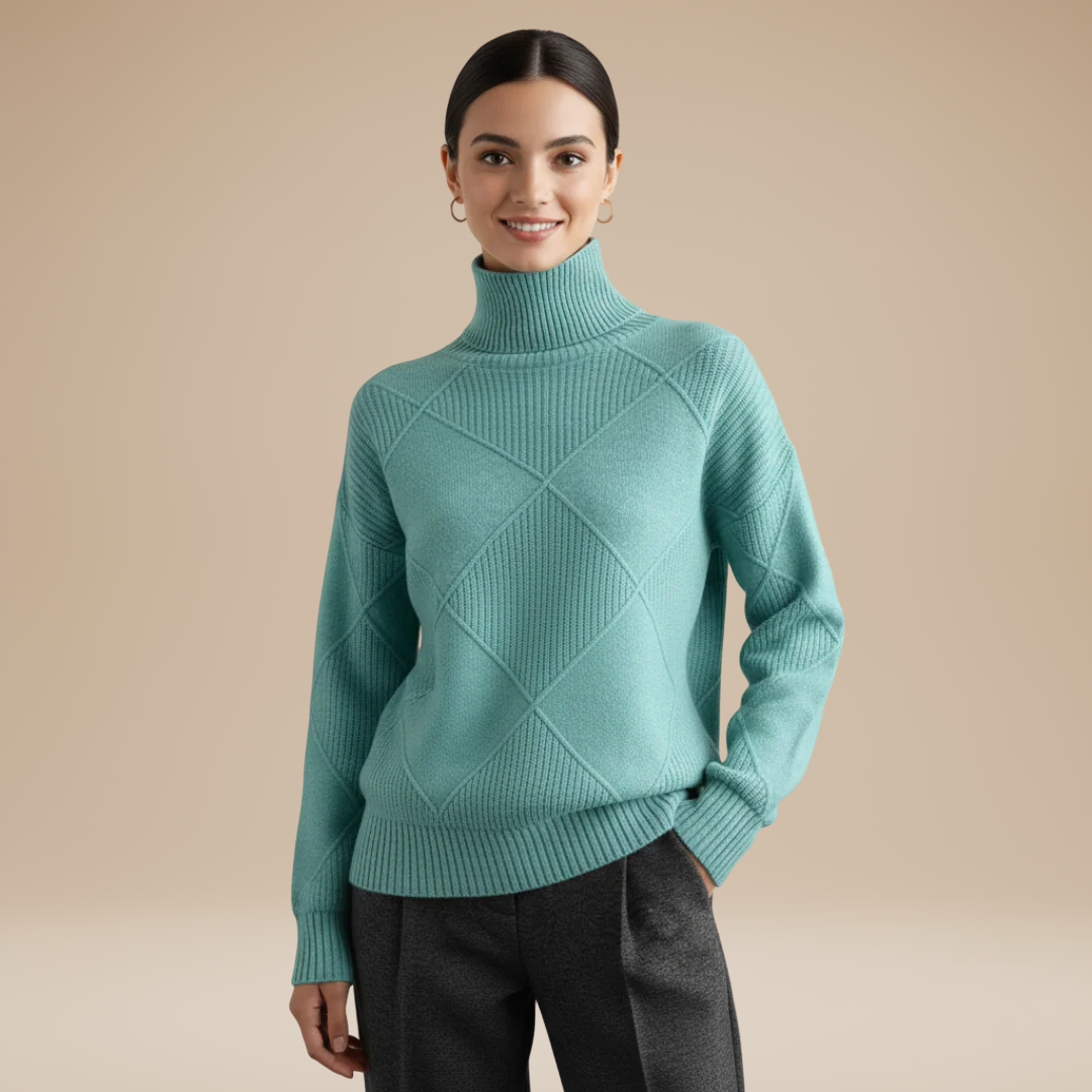 Beatrice | Turtleneck Sweater with Embossment