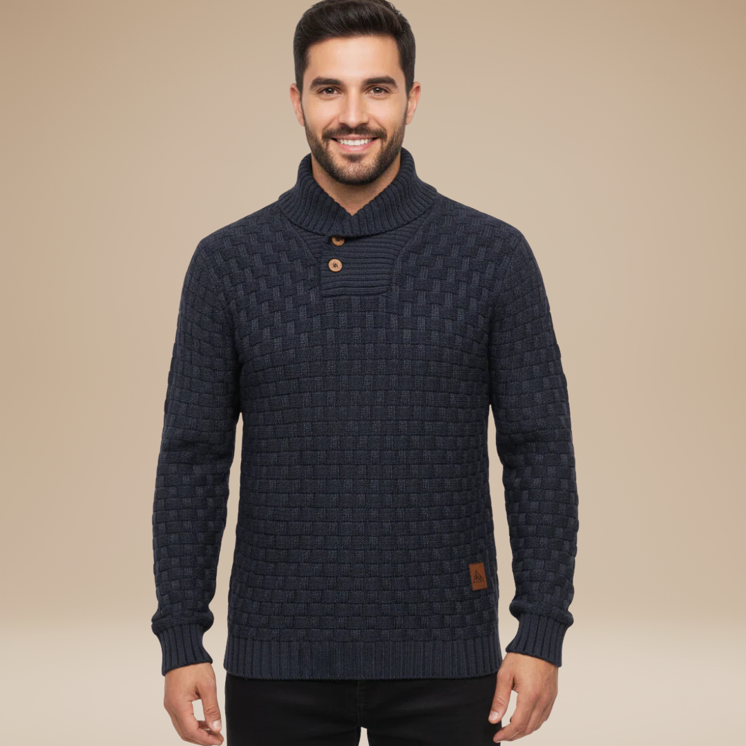 Federico | Shawl Collar Sweater with Buttons