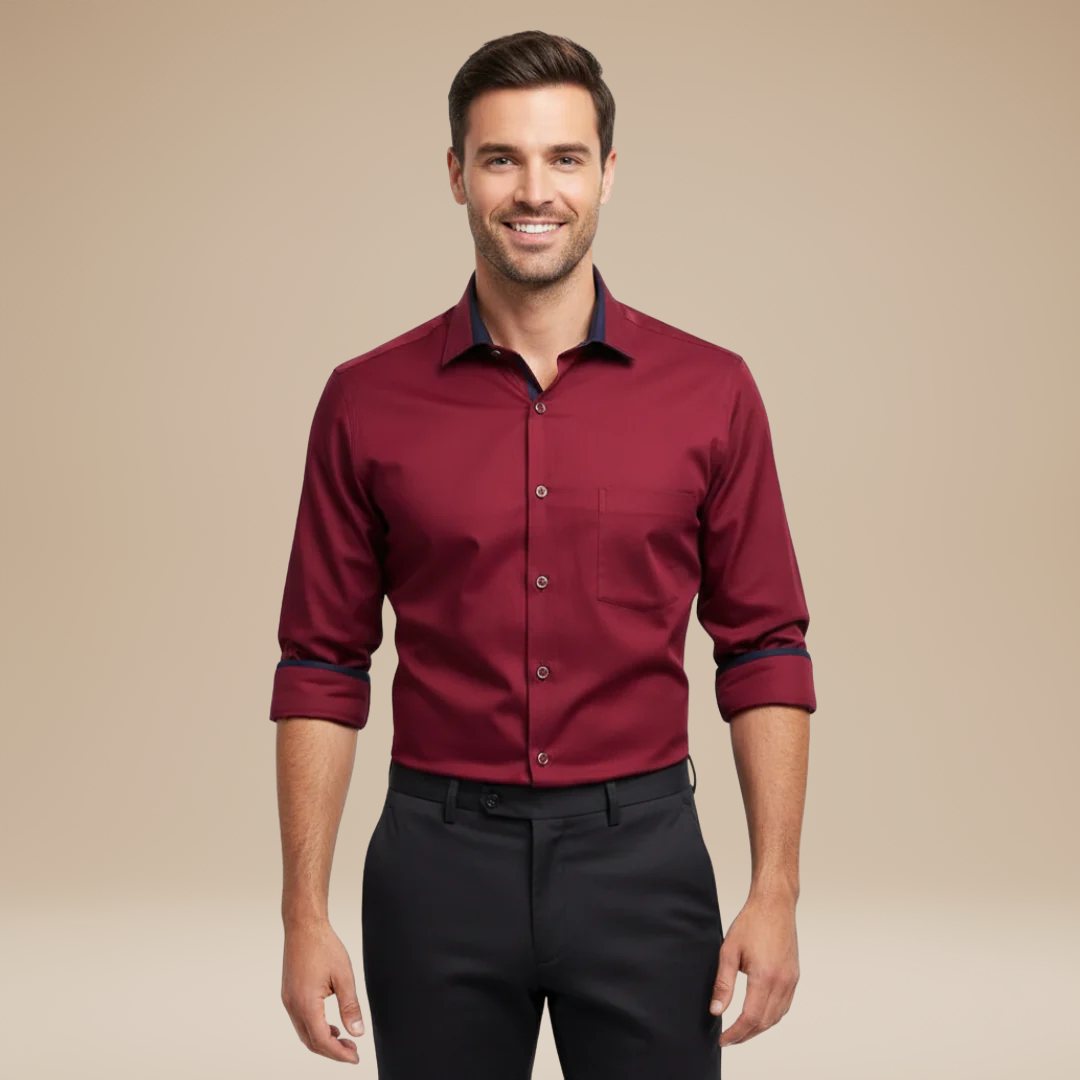 Leon | Camicia Elegante da Uomo con Dettagli a Contrasto