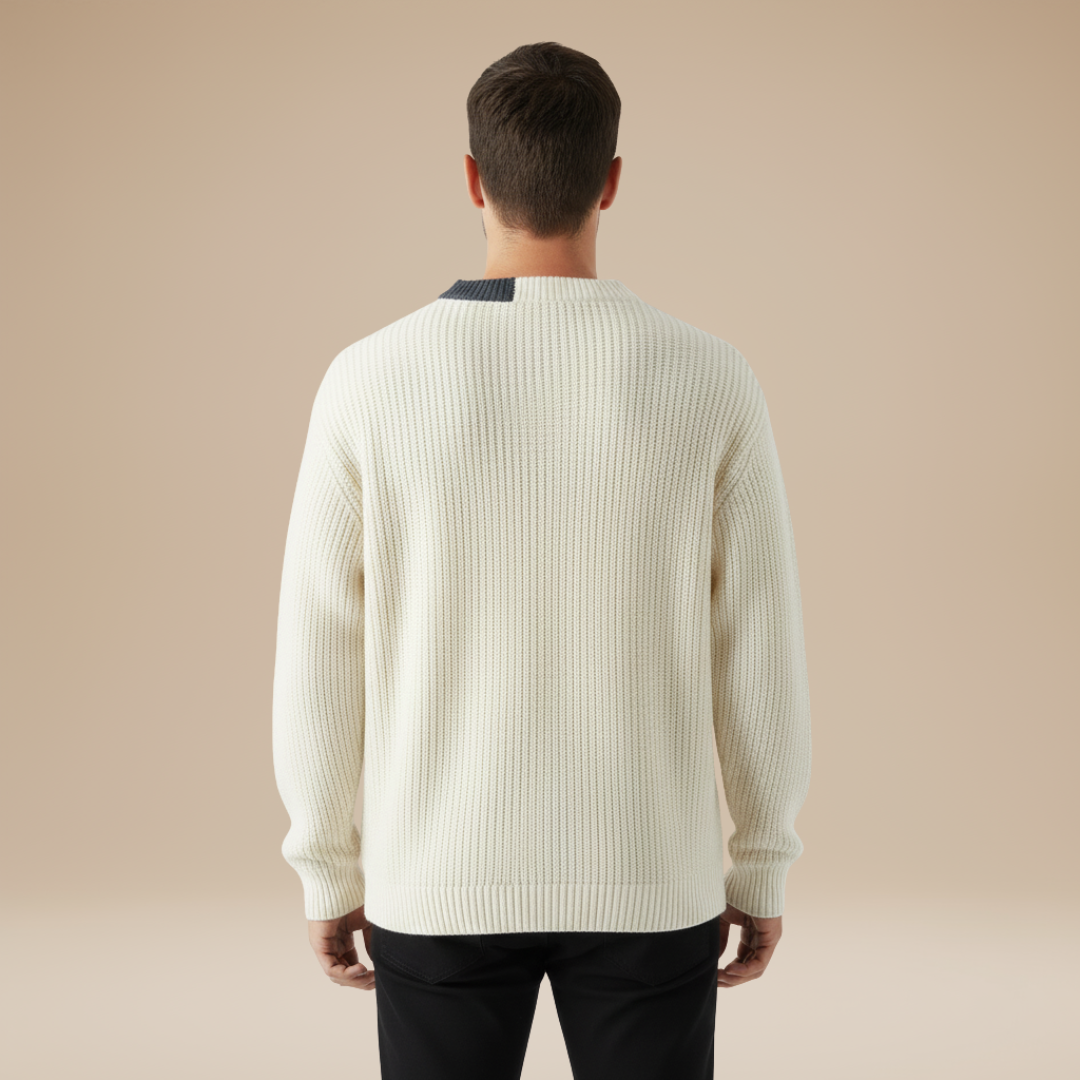 Terzo | Maglione Uomo con Dettagli a Contrasto