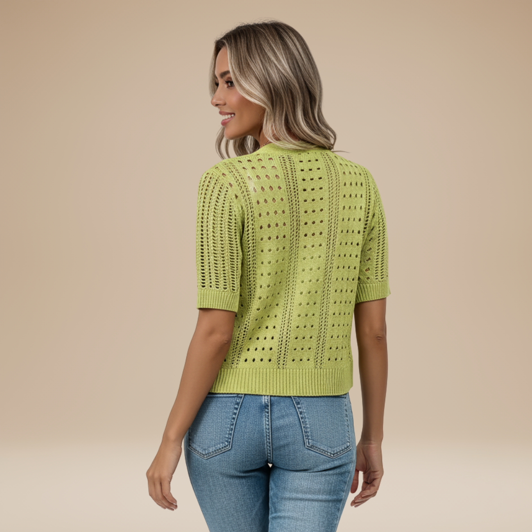 Gaia | Cardigan Donna Corto con Lavorazione Traforata