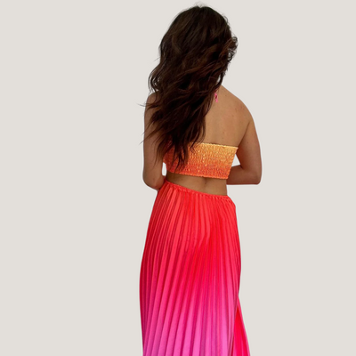 Sibilla | Abito Lungo Plissettato con Cut-Out