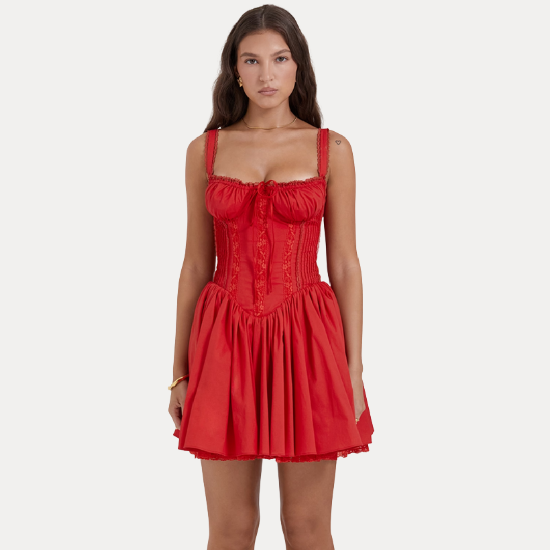 Ludovica | Abito Mini con Corsetto e Pizzo