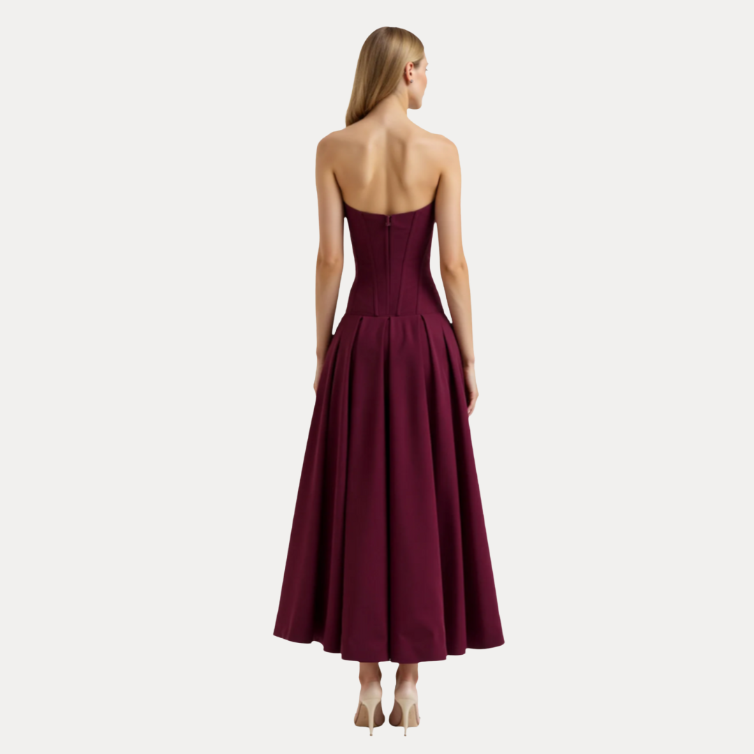 Rebecca | Abito Midi con Corsetto e Gonna a Ruota