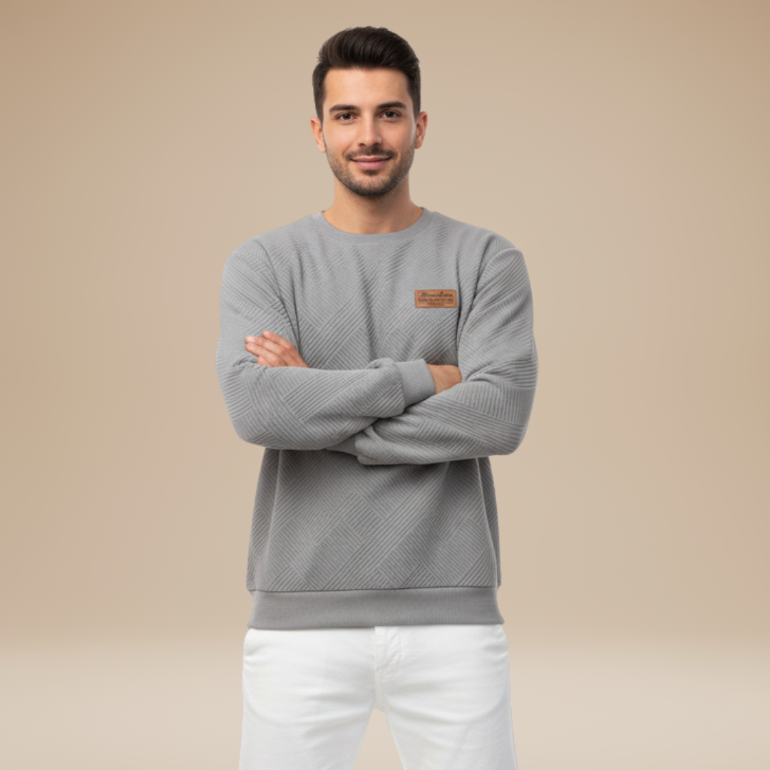 Umberto | Felpa Uomo con Motivo Geometrico Raffinato