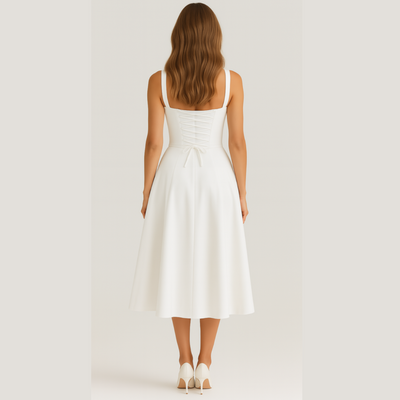 Lorenza | Abito Midi con Corpino Strutturato