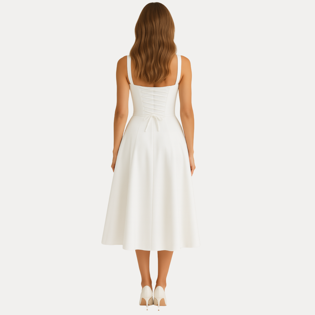 Lorenza | Abito Midi con Corpino Strutturato