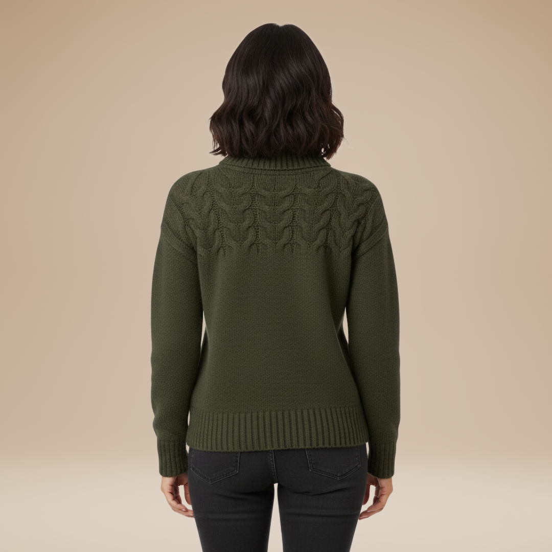 Luciana | Braided Turtleneck Sweater