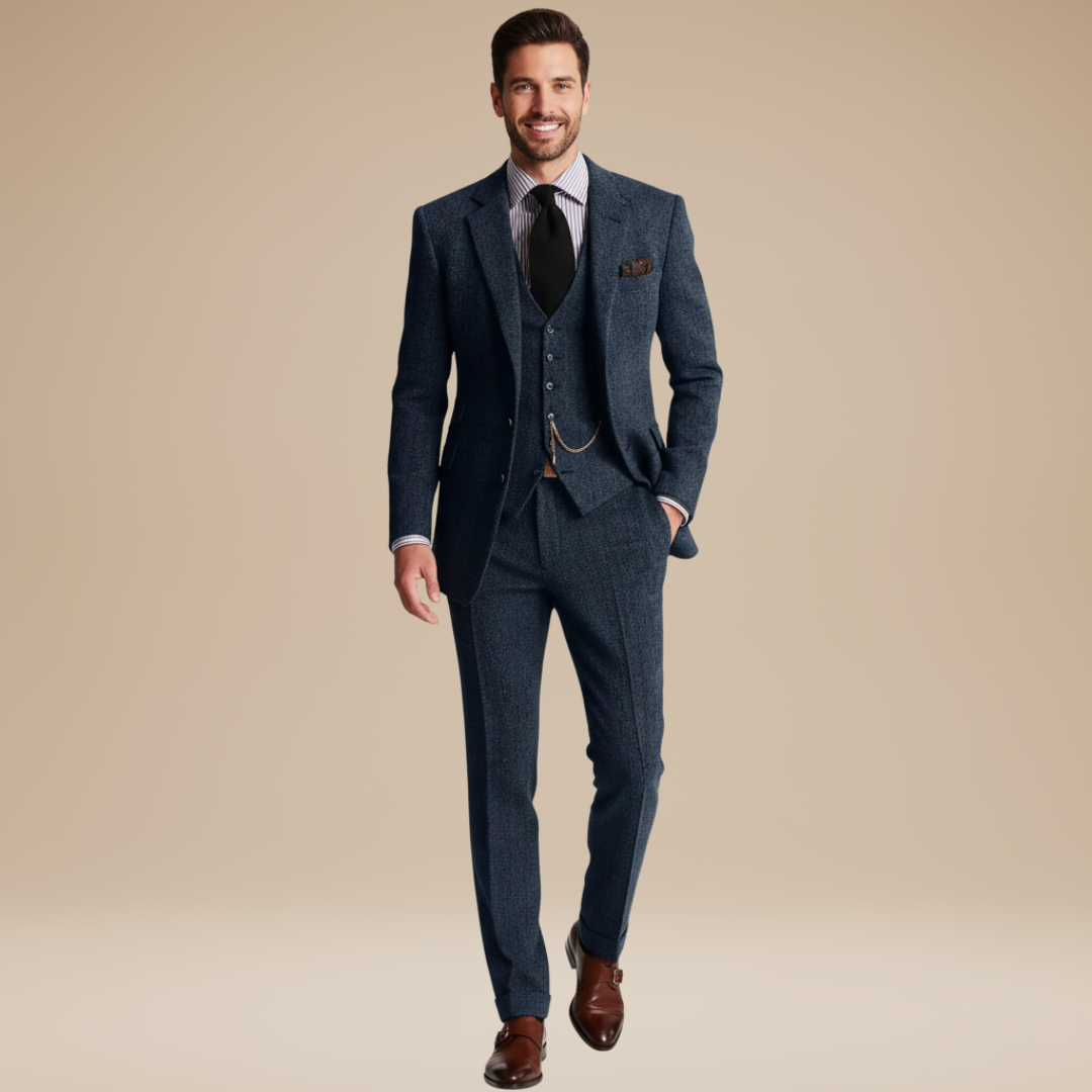 Harrison | Classic three-piece tweed suit for men