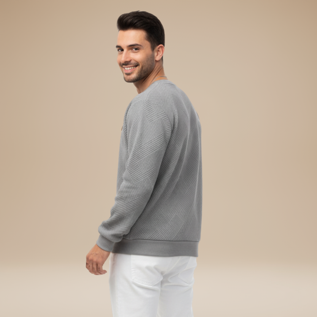 Umberto | Felpa Uomo con Motivo Geometrico Raffinato