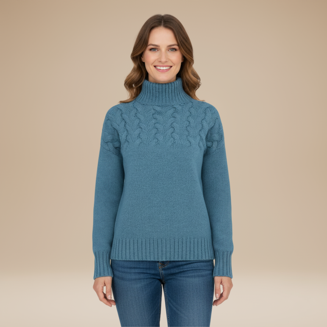 Luciana | Braided Turtleneck Sweater