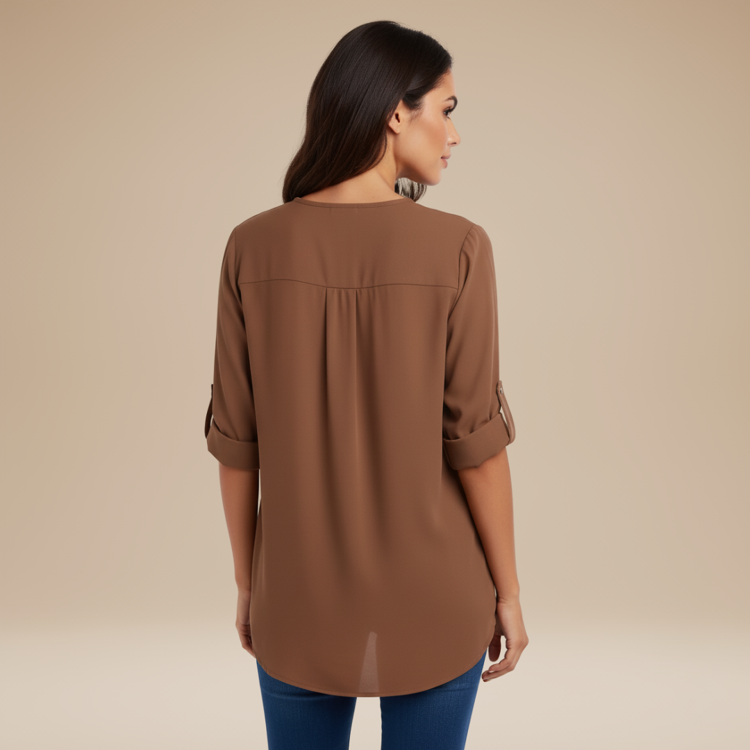 Elisa | Blusa Donna con Zip Frontale Moderna