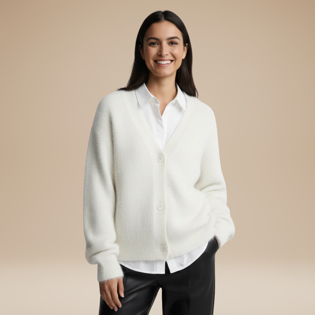 Mara | Cardigan Donna Morbido in Maglia Pelosa