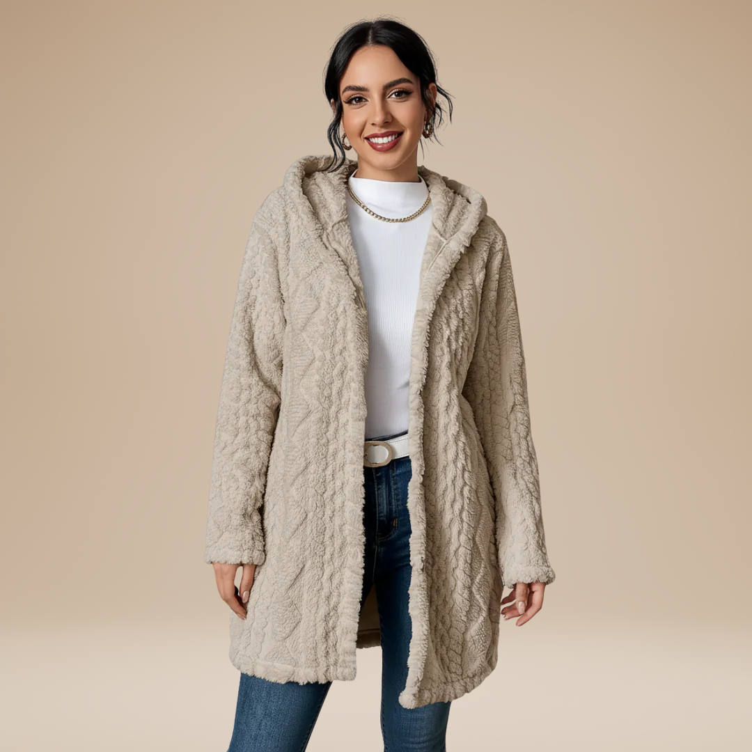 Sofia | Cappotto Donna Lungo Morbido con Cappuccio