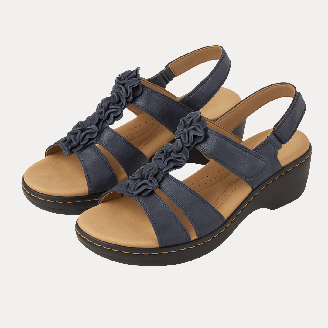 Giorgia | Sandali con Zeppa Floreali