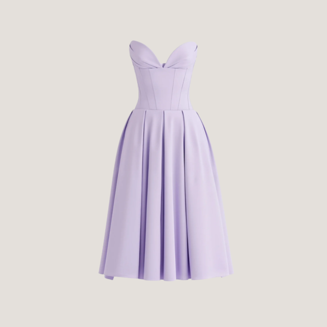 Rebecca | Abito Midi con Corsetto e Gonna a Ruota