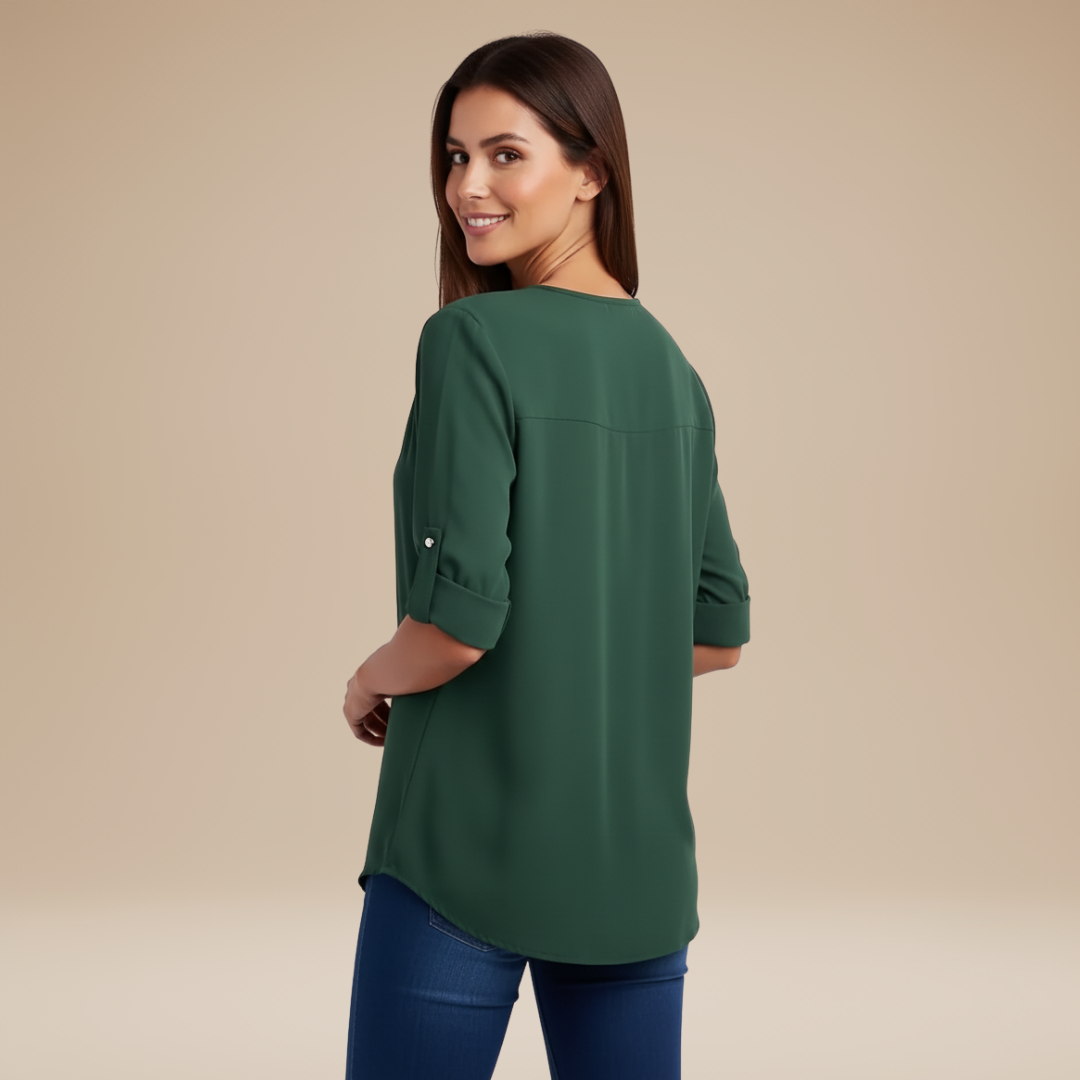 Elisa | Blusa Donna con Zip Frontale Moderna