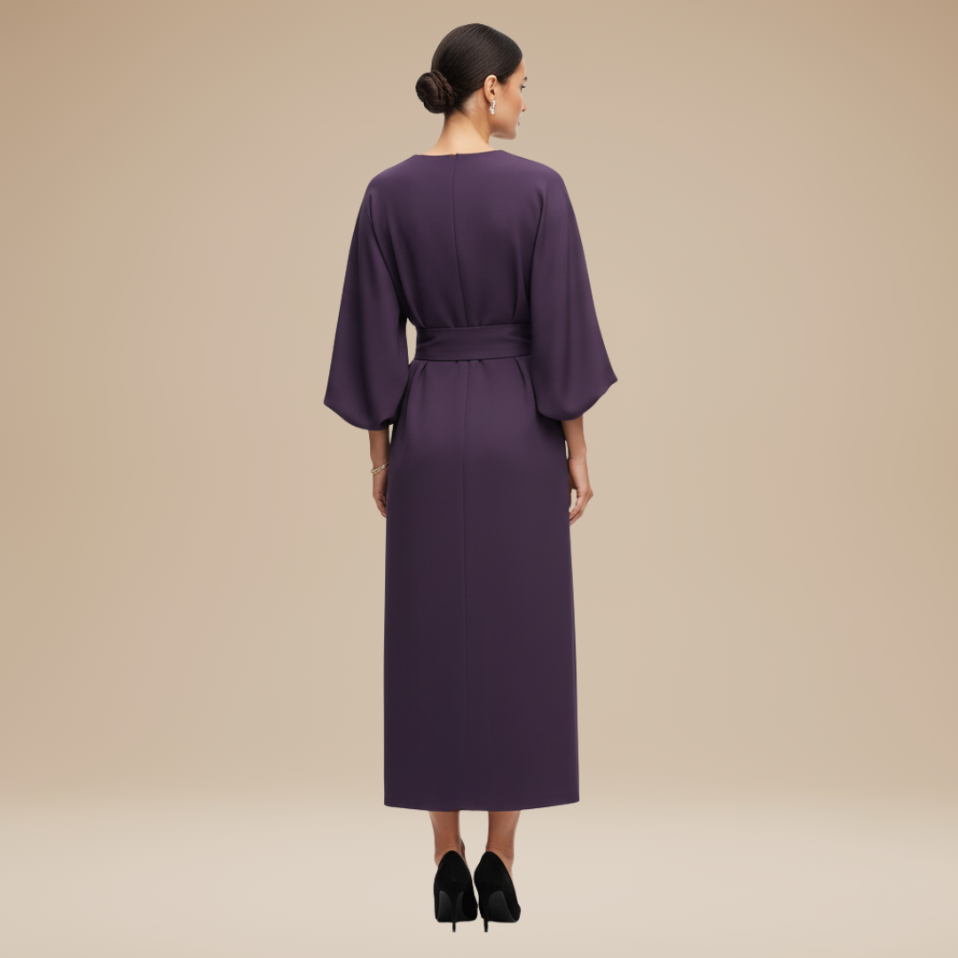 Nives | Abito Midi Elegante Donna con Maniche Ampie