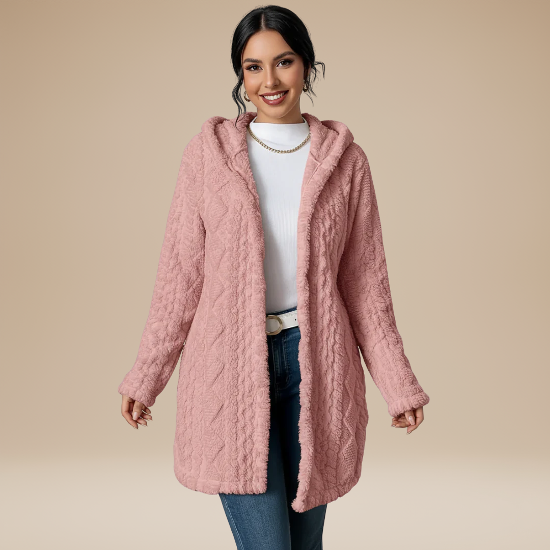 Sofia | Cappotto Donna Lungo Morbido con Cappuccio