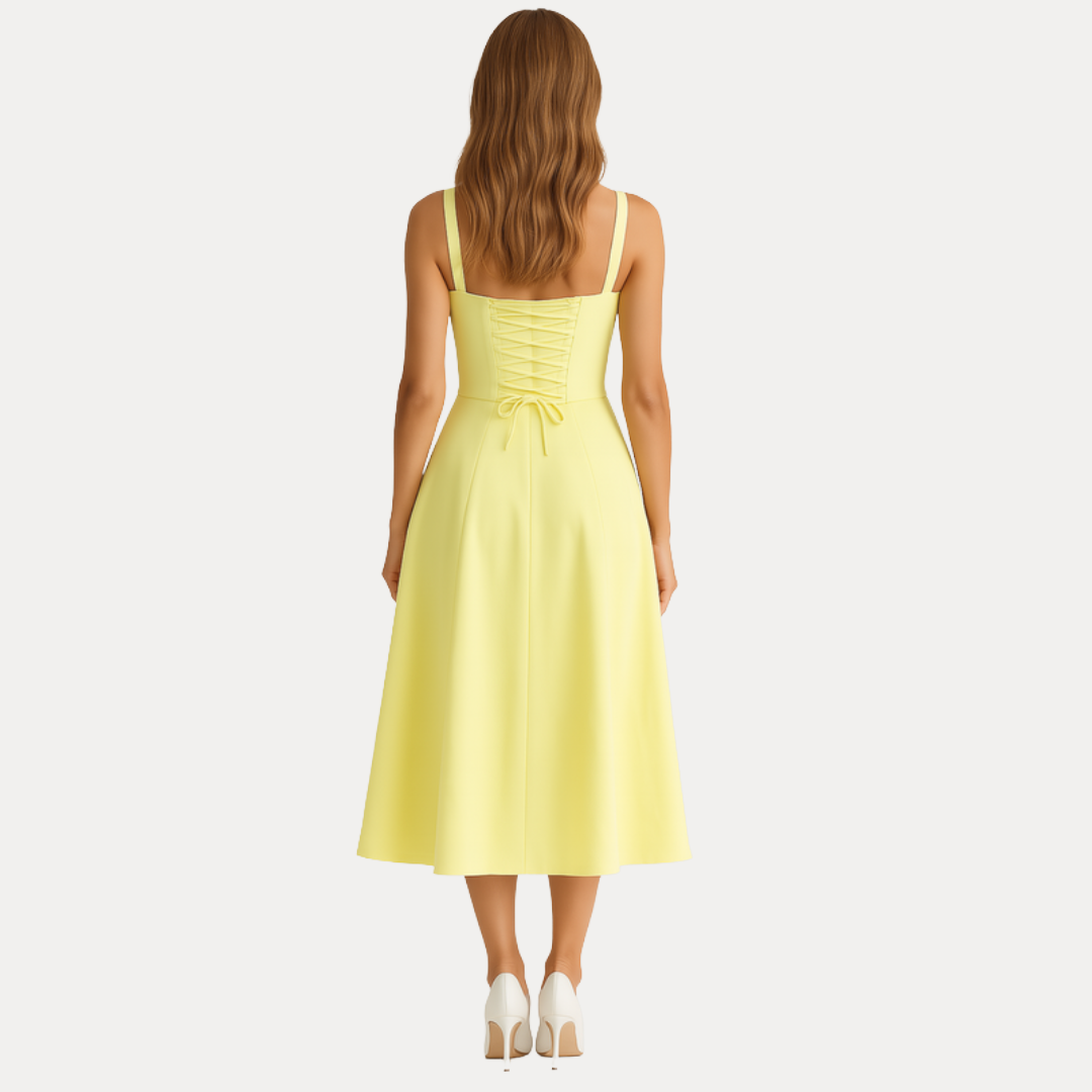 Lorenza | Abito Midi con Corpino Strutturato