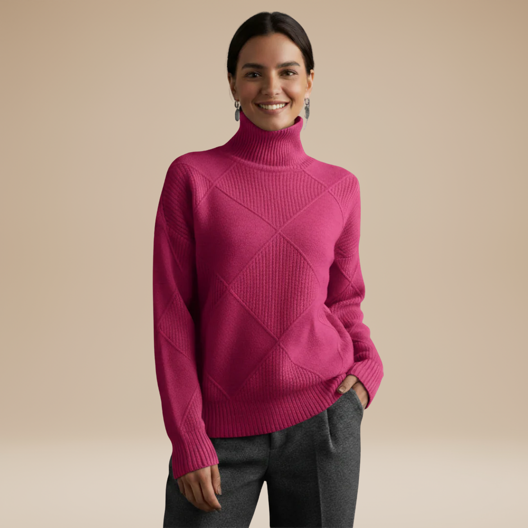 Beatrice | Turtleneck Sweater with Embossment