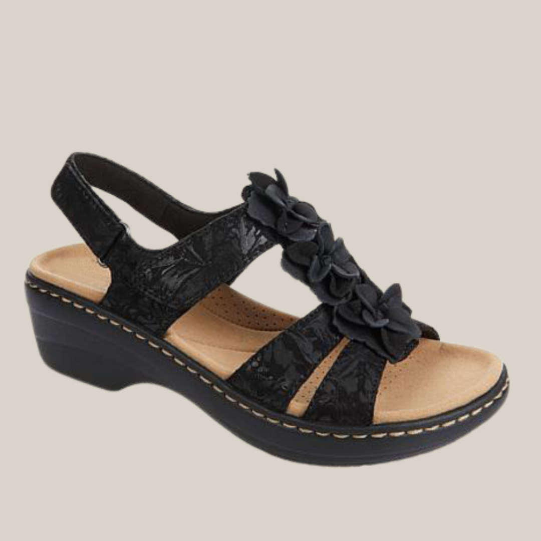 Giorgia | Sandali con Zeppa Floreali
