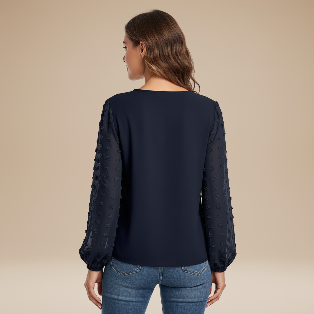 Rosalia | Blusa Donna con Maniche Testurizzate Elegante