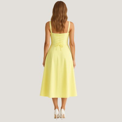 Lorenza | Abito Midi con Corpino Strutturato