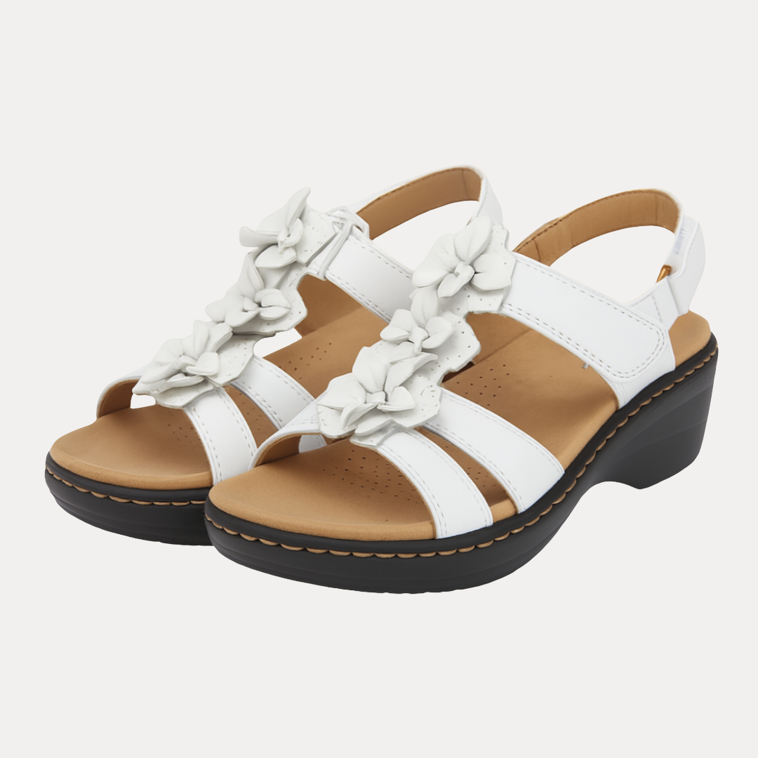 Giorgia | Sandali con Zeppa Floreali