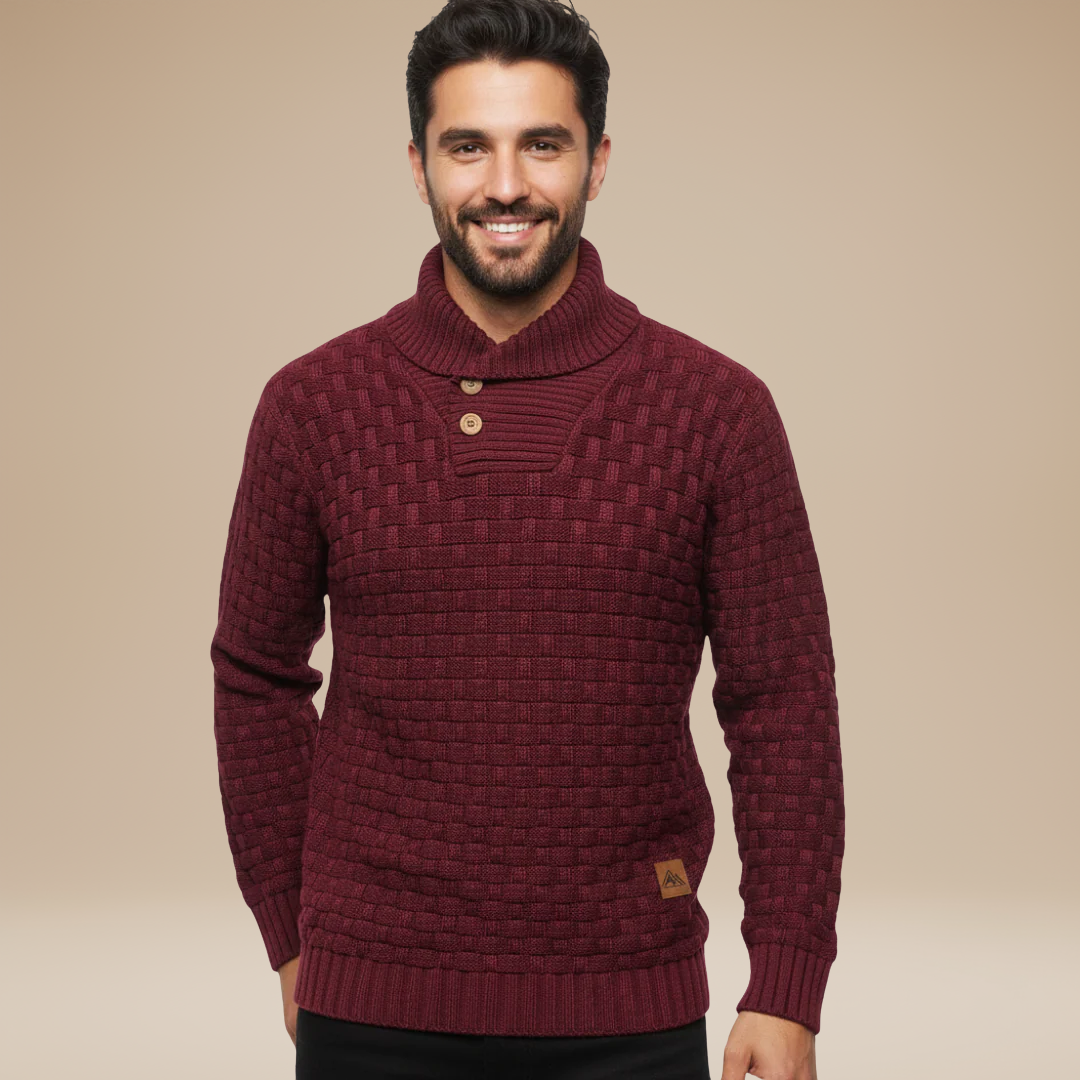 Federico | Shawl Collar Sweater with Buttons