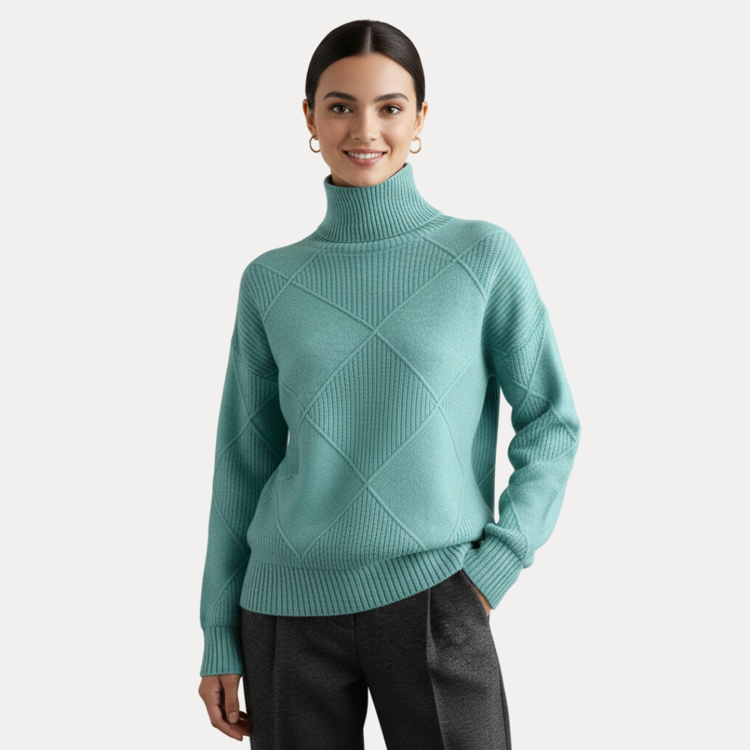 Beatrice | Maglione a Collo Alto con Rilievi