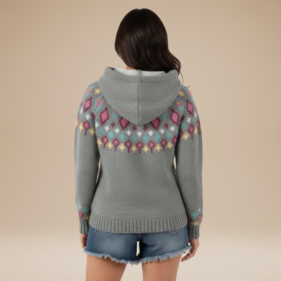 Giada | Jacquard Hooded Sweater