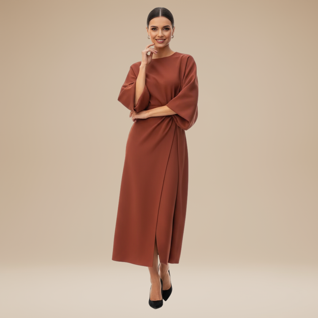 Nives | Abito Midi Elegante Donna con Maniche Ampie