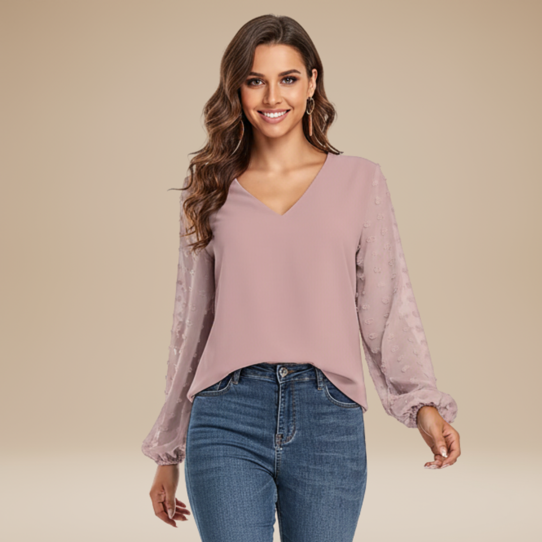 Rosalia | Blusa Donna con Maniche Testurizzate Elegante