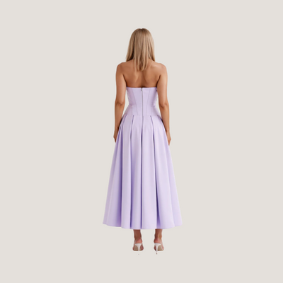 Rebecca | Abito Midi con Corsetto e Gonna a Ruota