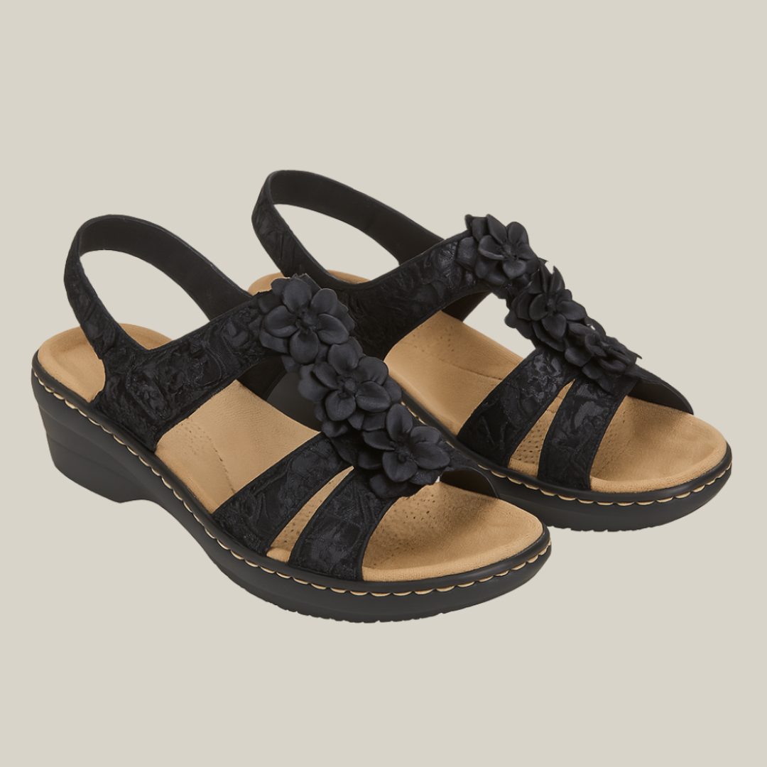 Giorgia | Sandali con Zeppa Floreali