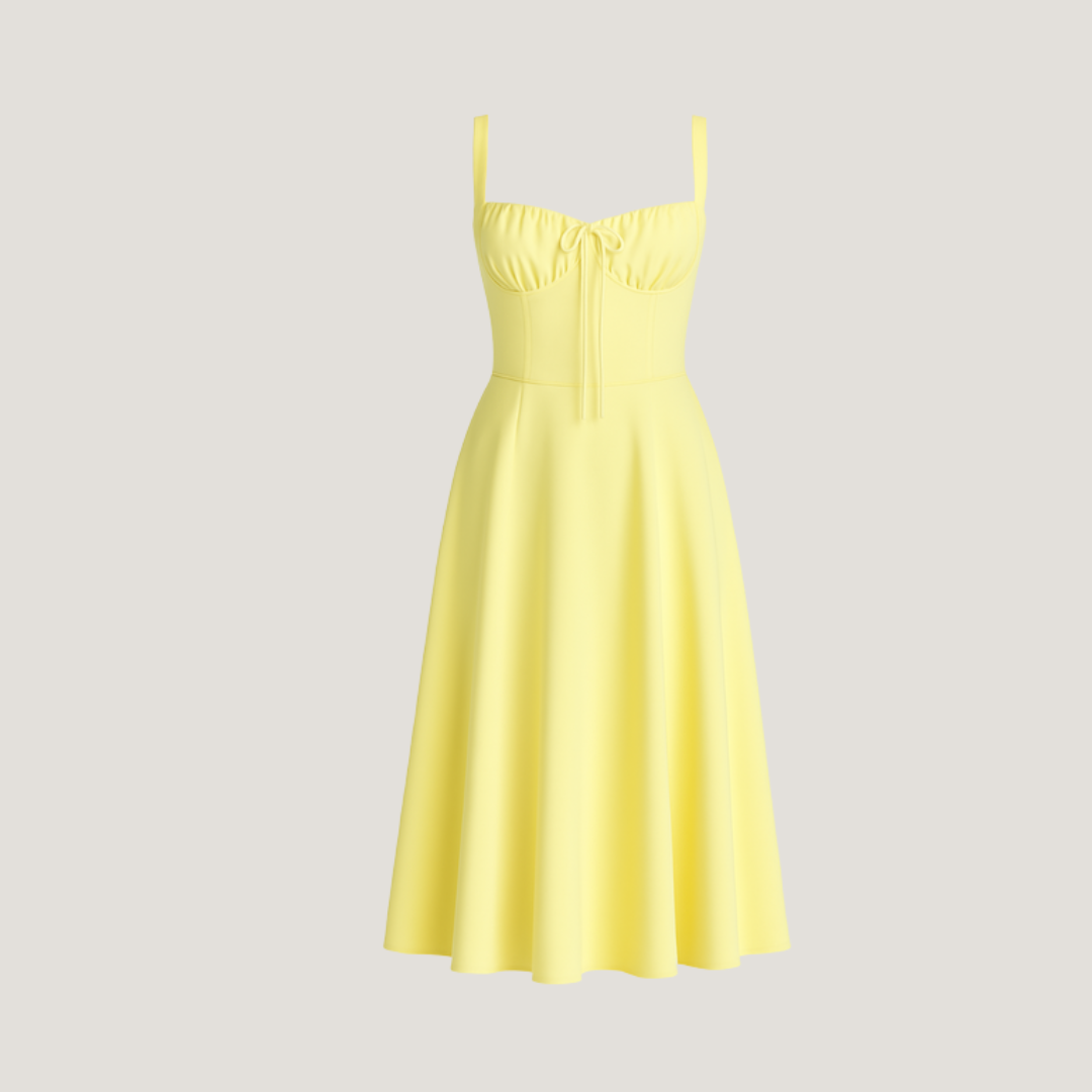 Lorenza | Abito Midi con Corpino Strutturato
