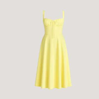 Lorenza | Abito Midi con Corpino Strutturato