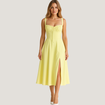 Lorenza | Abito Midi con Corpino Strutturato