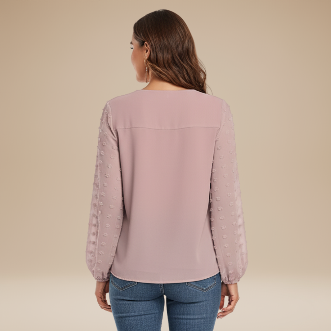 Rosalia | Blusa Donna con Maniche Testurizzate Elegante