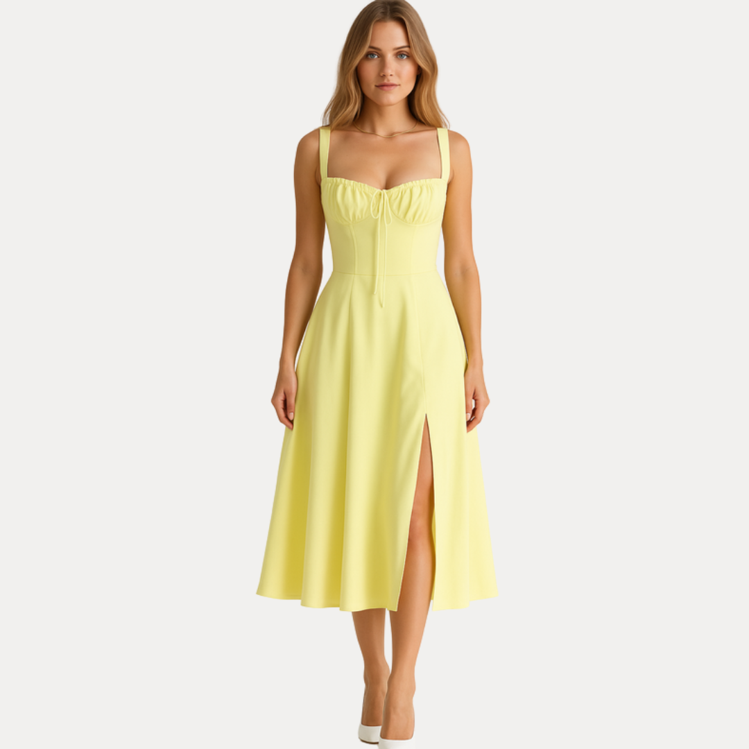 Lorenza | Abito Midi con Corpino Strutturato